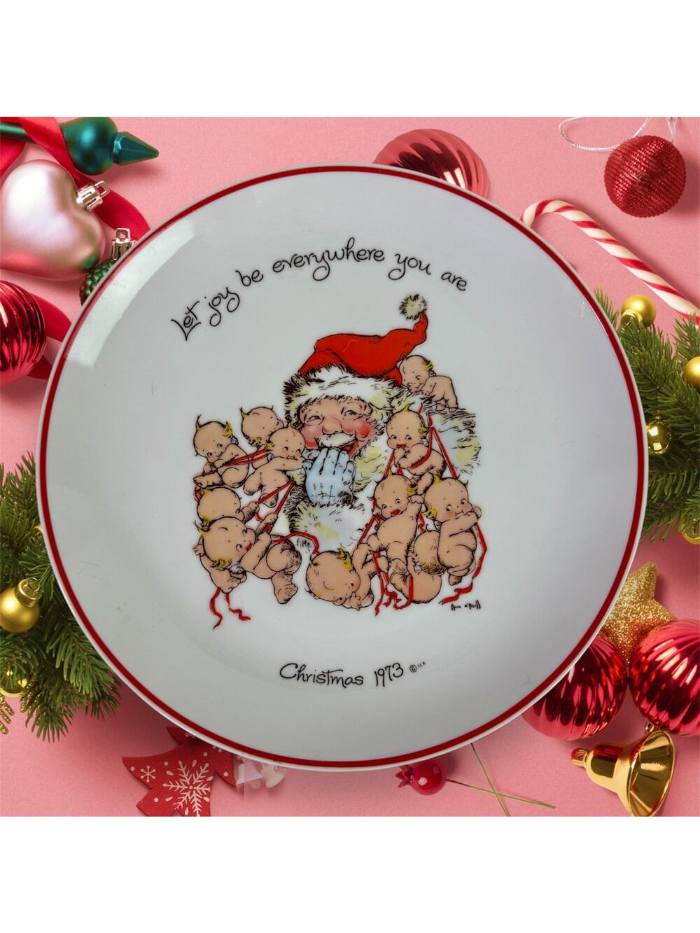 Kewpie VTG 1973 Christmas "Let Joy Be Everywhere You Are" Commemorative Plate